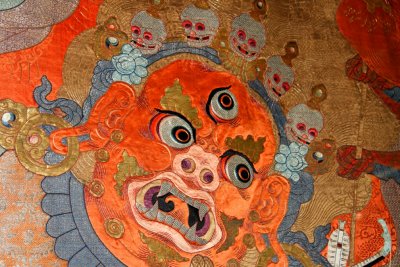 Tapestry depicting a vengeful deity, Winter Palace of the Bogd Khaan