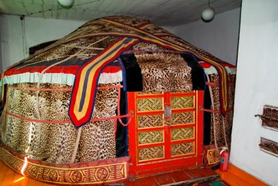 Ger covered with snow leopard pelts, Winter Palace of the Bogd Khaan