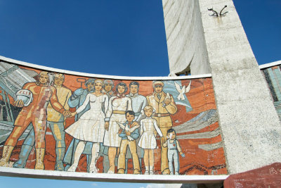 Zaisan Memorial, depicting Russians hand in hand with Mongolians