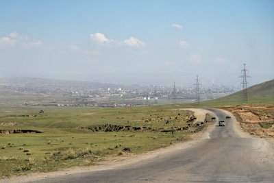 Road into Ulaanbaatar from the west