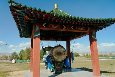 Drum in a public park in Ulaanbaatar