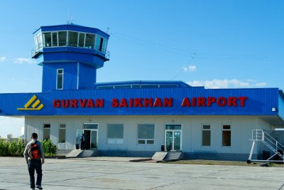 Dalanzadgad Airport, the starting point for our trip to the Gobi