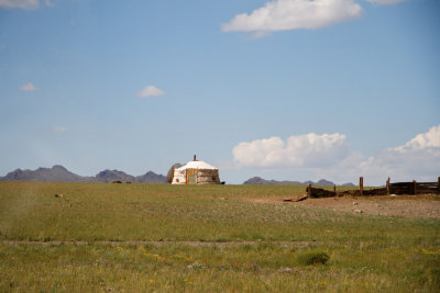 The Southern Gobi is dotted with gers belonging to local residents