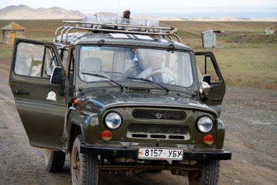 This was our transportation in the Gobi -- a Russian-made jeep