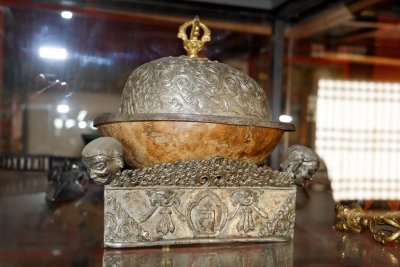 Drinking bowl made from a deceased monk's skull, Erdene Zuu Monestary