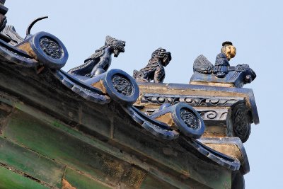Figures guard each corner of each roof in the Temple of Heaven complex
