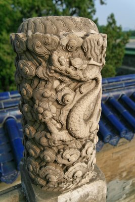 Dragon pillar atop a railing, Temple of Heaven Park
