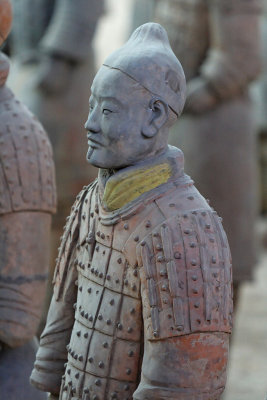 Some of the original paint is visible on a few of the warriors