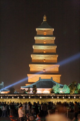 Big Wild Goose Pagoda at night