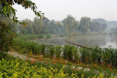 Small lake inside the Chengdu Panda Breeding Base