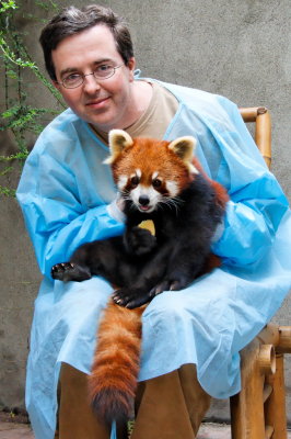 Chris with Red Panda at Chengdu