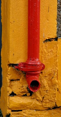 Red Downspout.