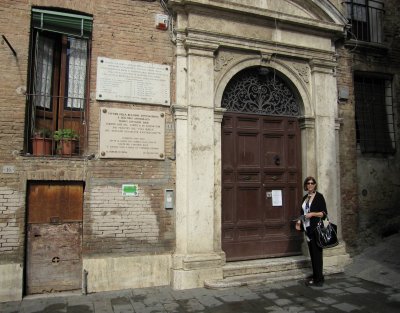 Deb at Jewish Synagogue - Siena