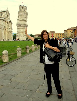 Leaning Tower Pisa - We couldn't resist this dumb tourist trick