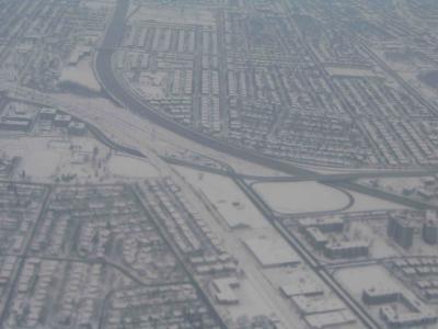 Montreal airport and city view