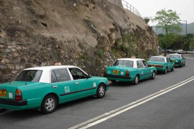 Wow, green taxis, we not on HK Island any more.....they red there and in Kowloon....