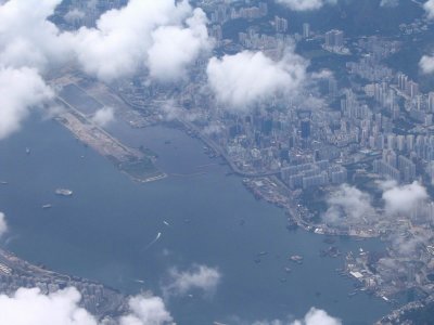 Hong Kong from the air, August 2006