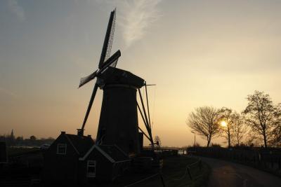 Mill at sunset