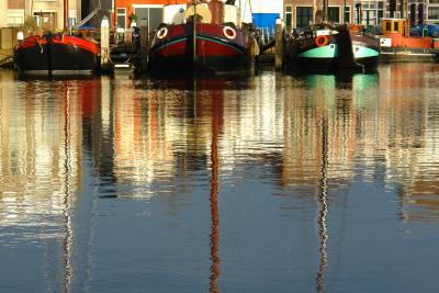 Gouda harbour reflections