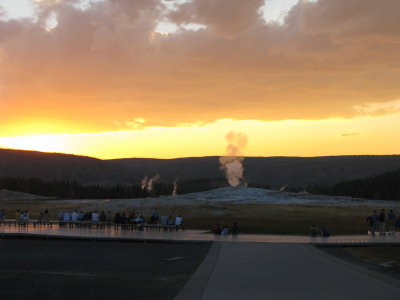 The world-famous Old-Faithful about to erupt
