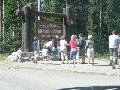 Welcome to the Tetons- standing room only!