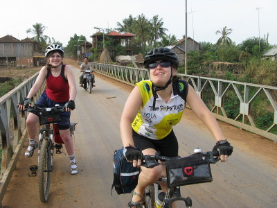 Caroline and Emma on the bridge