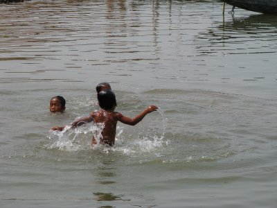 Kids in the river