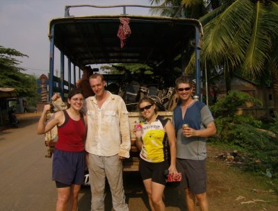 End of the ride- a lift the last 35km to Kratie