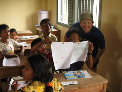 Showing their art projects