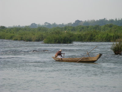 Fisherman on the productive Mekong