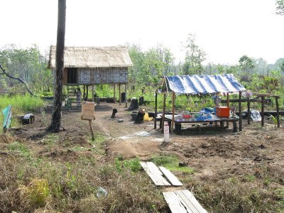Northern Cambodia is like the wild west- no water, electric, or sewer and lots of homesteaders making a living off of the land.