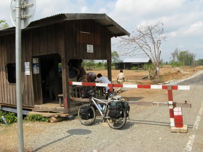 The border crossing on the Cambodian side