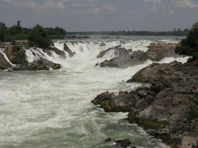 The great falls on the Mekong River, and back to more civilization