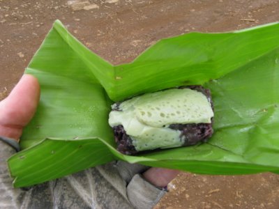 Coconut, egg, rice, and bean treat- sweet and yummy!