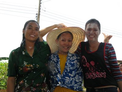 Pen (middle) and her friends