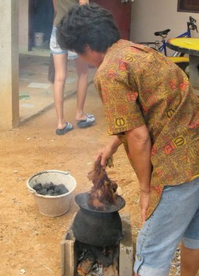 Boiling the chicken