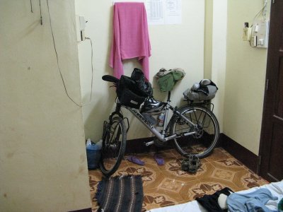 Typical accomodations, with bike