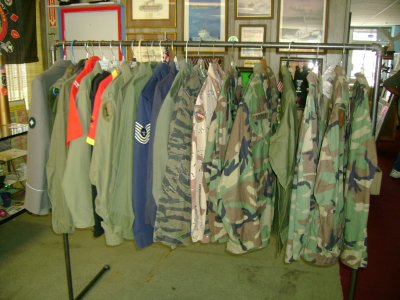 Collection of military uniforms