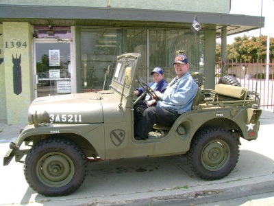 Truman & Robert in a 1953 Willis Jeep
