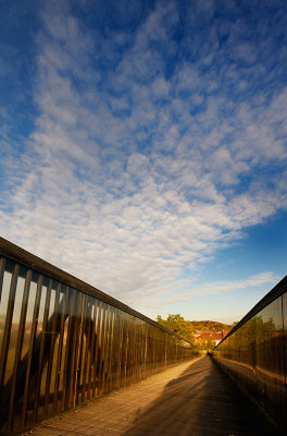 A tilted bridge.