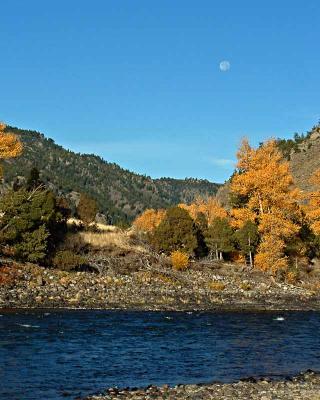 Moon over the Yellowstone River