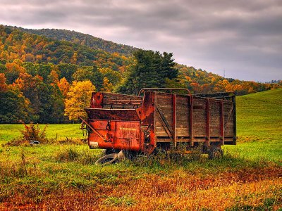 Farm Wagon in the Fall