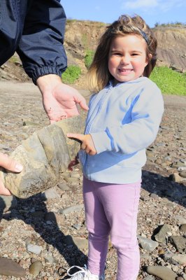 Jasmine a trouv un fossile durant notre visite  Joggins (Nouvelle-Ecosse)