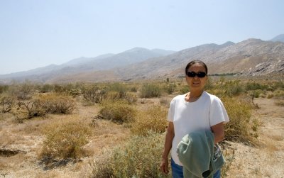 In front of Indian Canyon at Palm Springs
