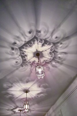 On the ceiling