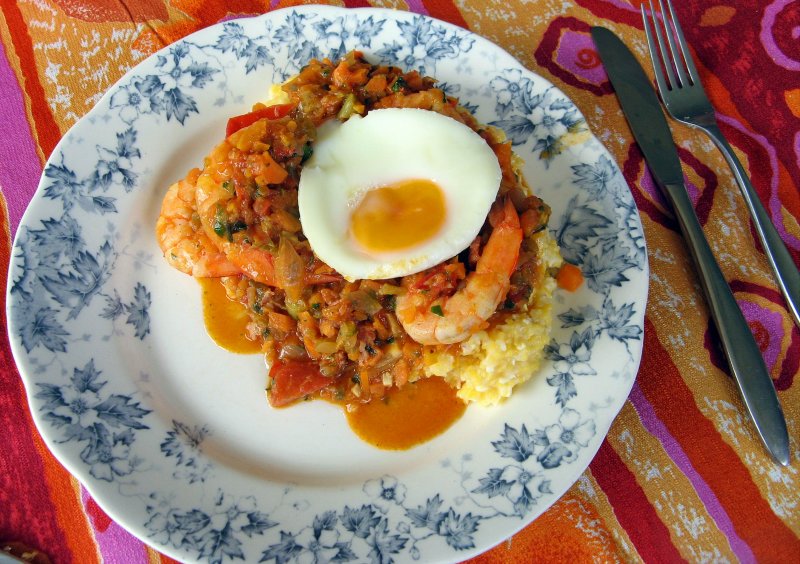 Spicy Shrimp with Grits