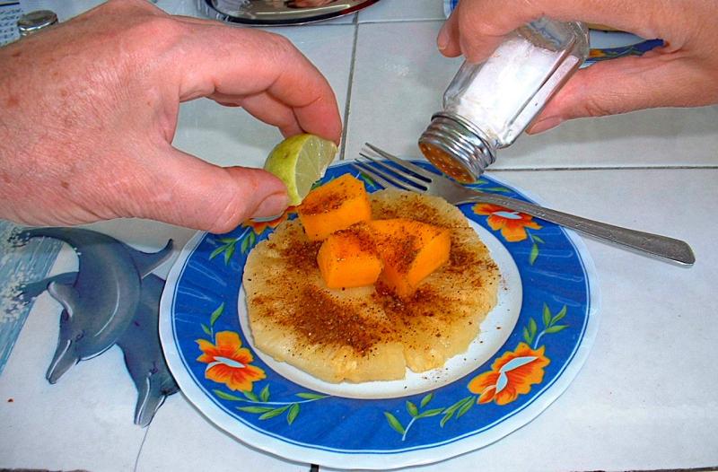 Complimentary Mango and Pineapple Dessert