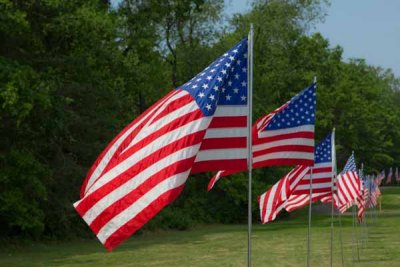American Flags on Memorial Day