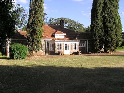 The rear of the house.