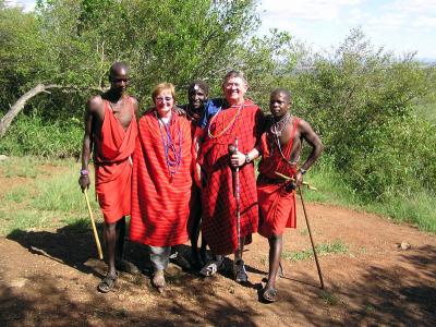 Claudia and Dick with the Masai